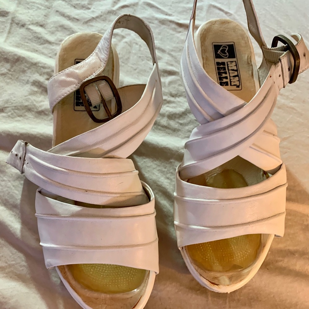 White Made in France Leather Sandals